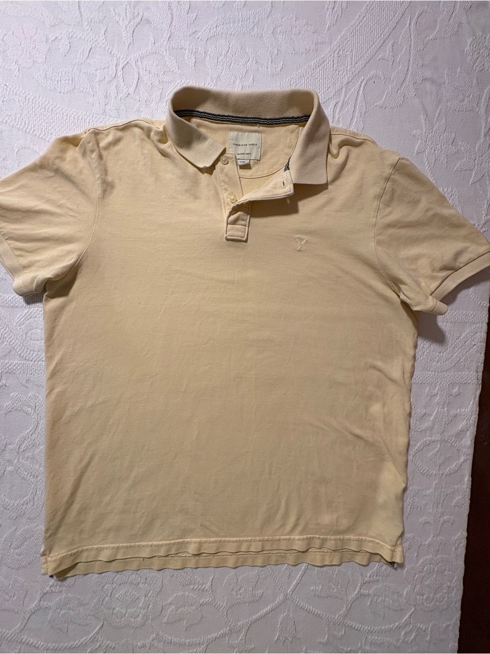 American Eagle Outfitters Pale Yellow Polo Shirt